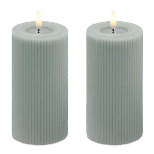 FIA Wick LED Flameless Candle – Sage, 6 In Tall, Set of 2 – manufacturer image 3