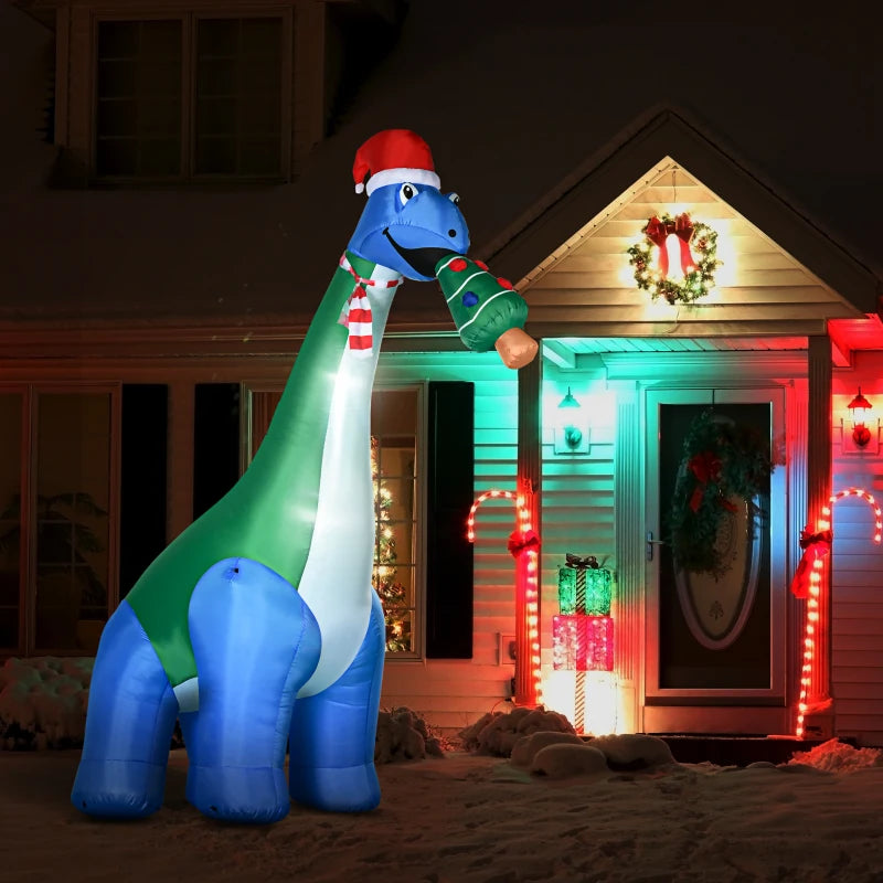 11 Ft Christmas Dinosaur Inflatable