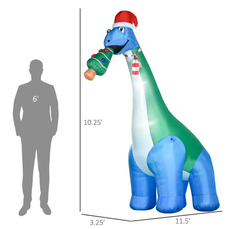 11 Ft Christmas Dinosaur Inflatable
