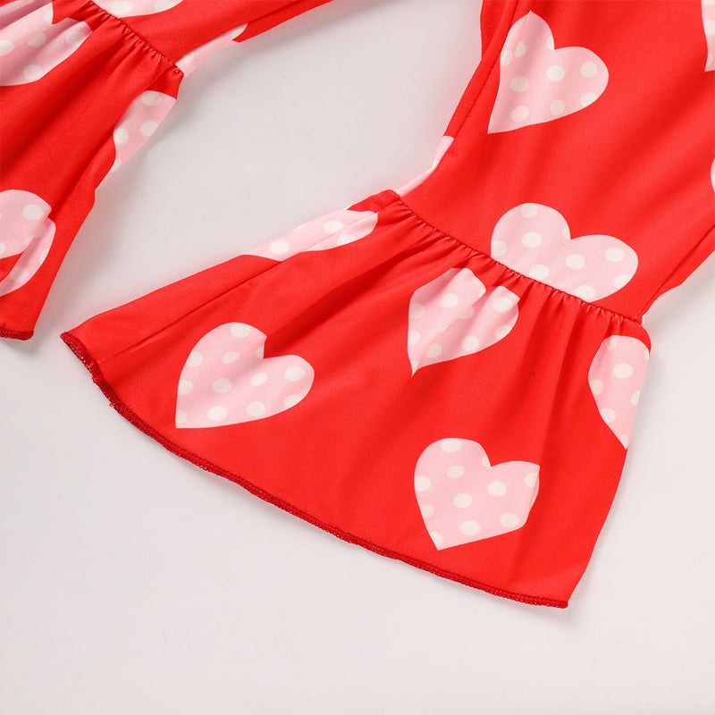 2 Pcs Baby & Toddler Girls Valentine's Day Heart Print Set
