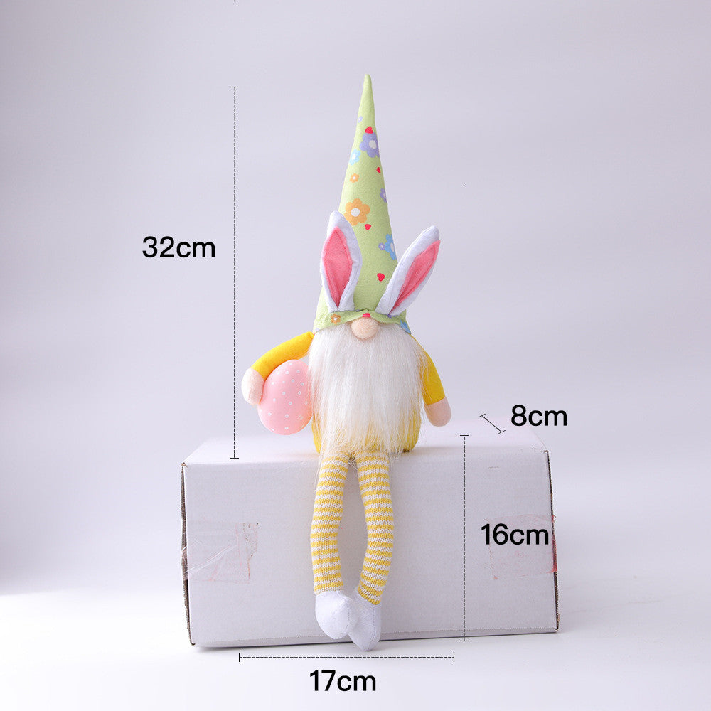 17.7" Long Leg Easter Gnome Shelf Sitters