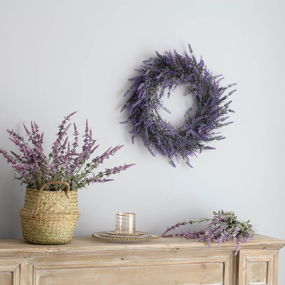 16.5" Easter Spring Lavender Artificial Wreath