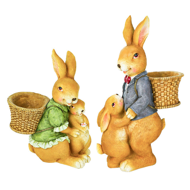 Easter Rabbit statue planters resin crushed stone