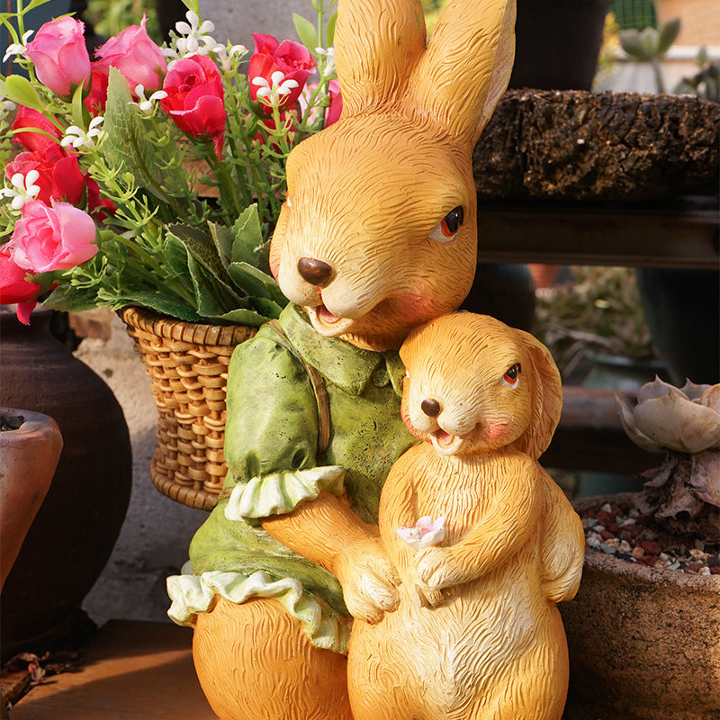 Resin Bunny Statue Planters