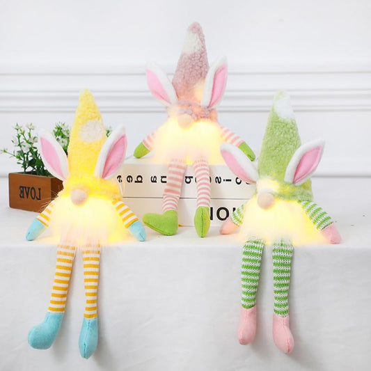 Pastel color light up gnomes with bunny ears Easter decoration
