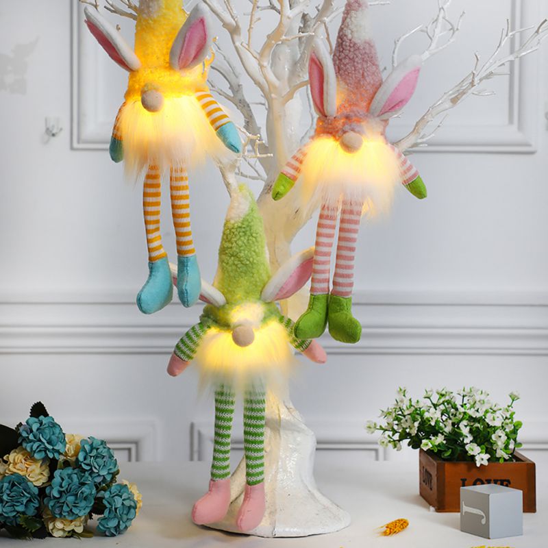 Light-Up Easter Gnomes with Bunny Ears