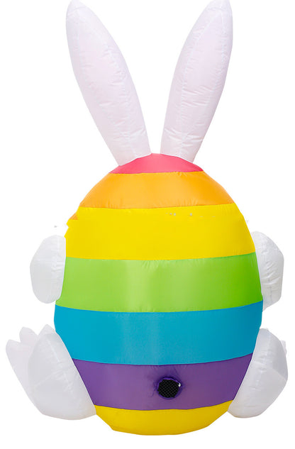 4.9 Ft Painted Egg Easter Bunny Lighted Inflatable