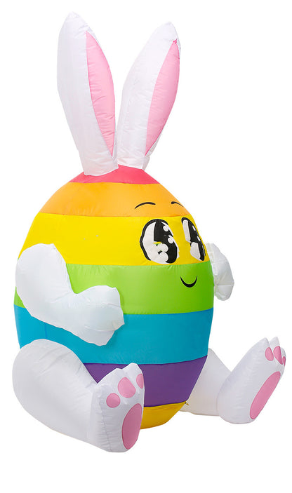 4.9 Ft Painted Egg Easter Bunny Lighted Inflatable