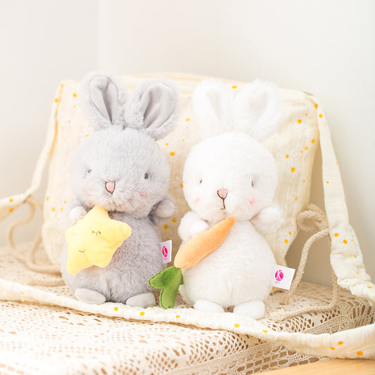 Plush Baby Bunny with Carrot or Star - Easter Basket Gift - Holiday Spirit Shop