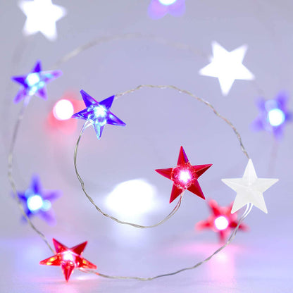 Red, White & Blue Star Lights - Remote