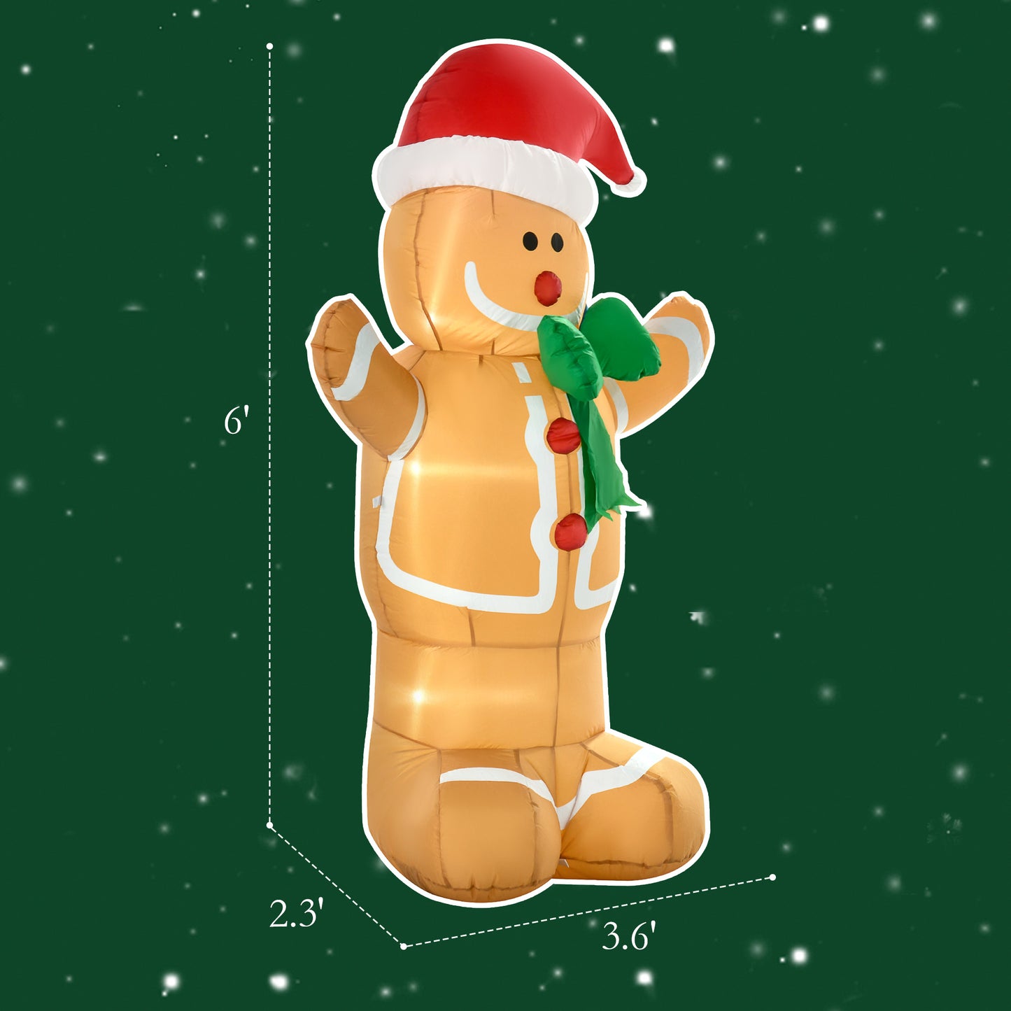 6 Ft Christmas Inflatable Gingerbread Man