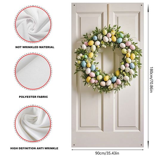 Giant Colorful Easter Egg Wreath – 35.4” x 70.9”
