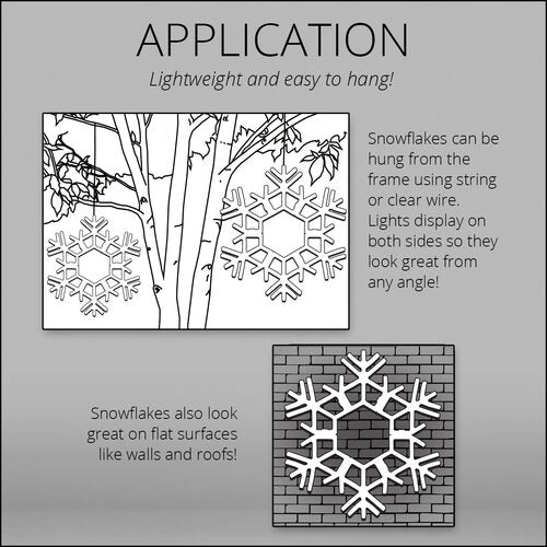 Application Warranty info 20" Giant Folding Lighted Snowflake Outdoor Christmas Decoration