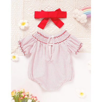 Newborn - 18 Months Baby Valentine's Day Short Sleeve Heart Romper