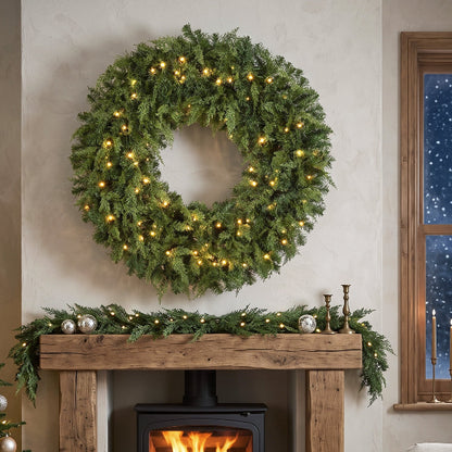 48 Inch Pre-Lit Cedar Christmas Wreath – additional product view 2