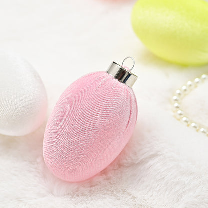 12 PC Velvet Flocked Easter Egg Hanging Ornaments