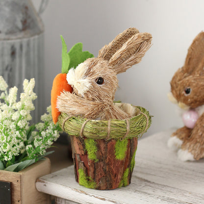 Sisal Bunnies in a Basket