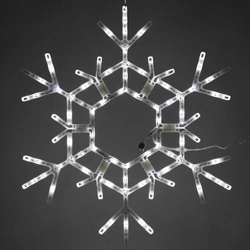 Giant 3 ft (36-inch) cool white LED folding Christmas snowflake with 105 twinkle lights by Kringle Traditions, Wintergreen Lighting