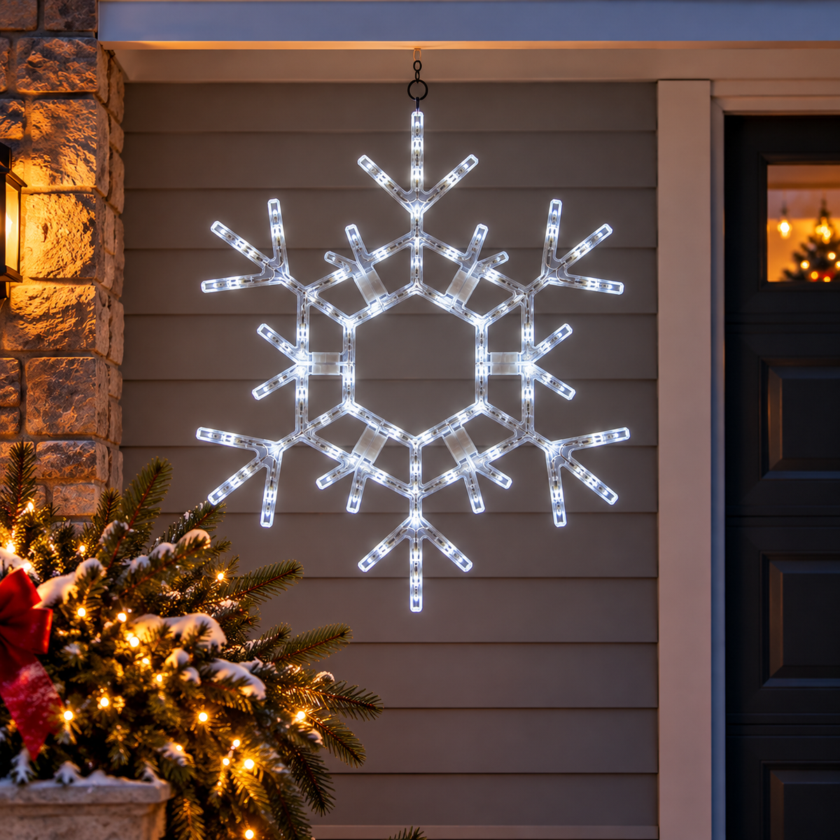 Giant 3 Ft Cool White LED Folding Snowflake – 105 Steady Lights