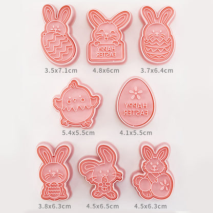 8 PC Easter Bunny Egg Cookie Cutter Mold