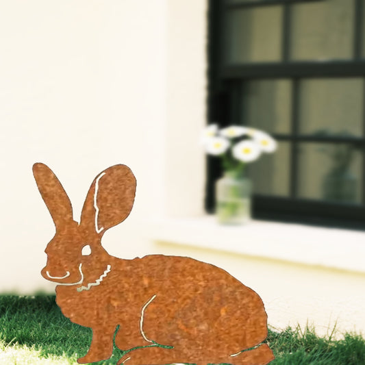Metal Easter Laying Bunny Yard Stake - Holiday Spirit Shop