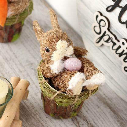 Sisal Bunnies in a Basket