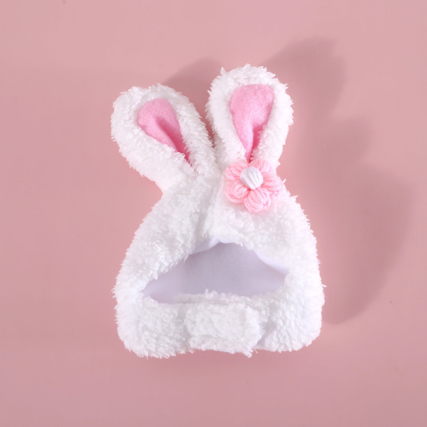 Plush Bunny Ears Hat Head Cover for Pets - Small Dog Cat
