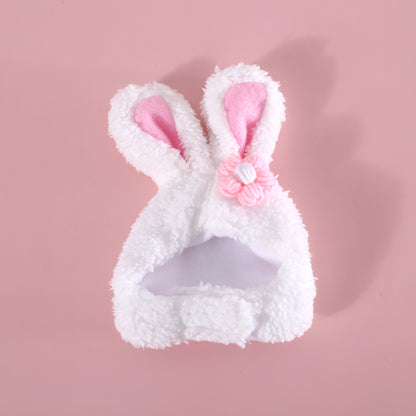 Plush Bunny Ears Hat Head Cover for Pets - Small Dog Cat