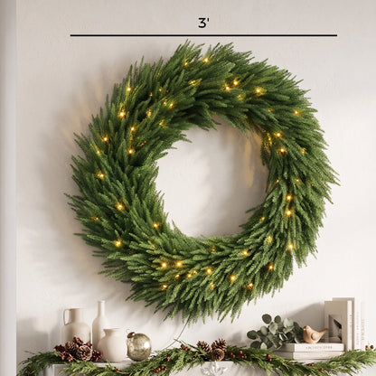 36 Inch Pre-Lit Norfolk Pine Christmas Wreath – additional product view 3