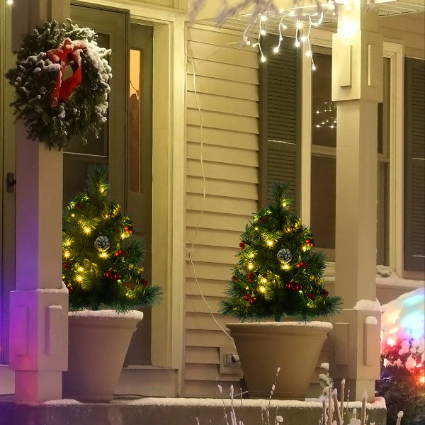 24 Inch Pre-Lit Christmas Trees, Set of 2 – product image