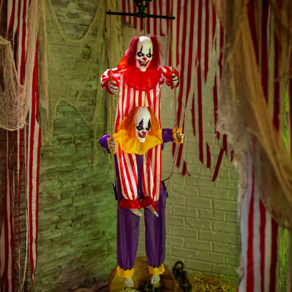Halloween 2026 - 53" Clowns on a Swing Animated Halloween Prop