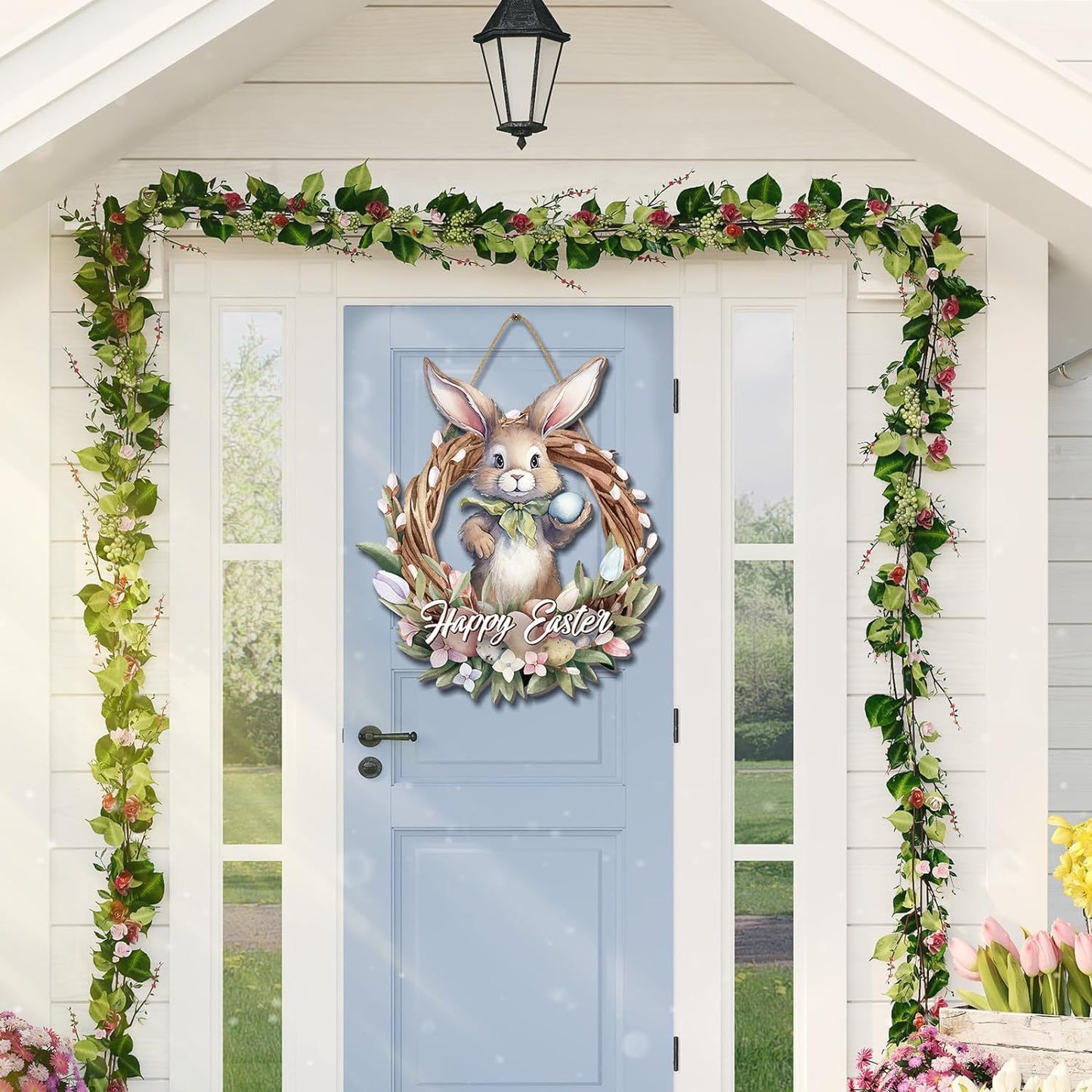 14.6" Easter Wreath Hanging Decoration