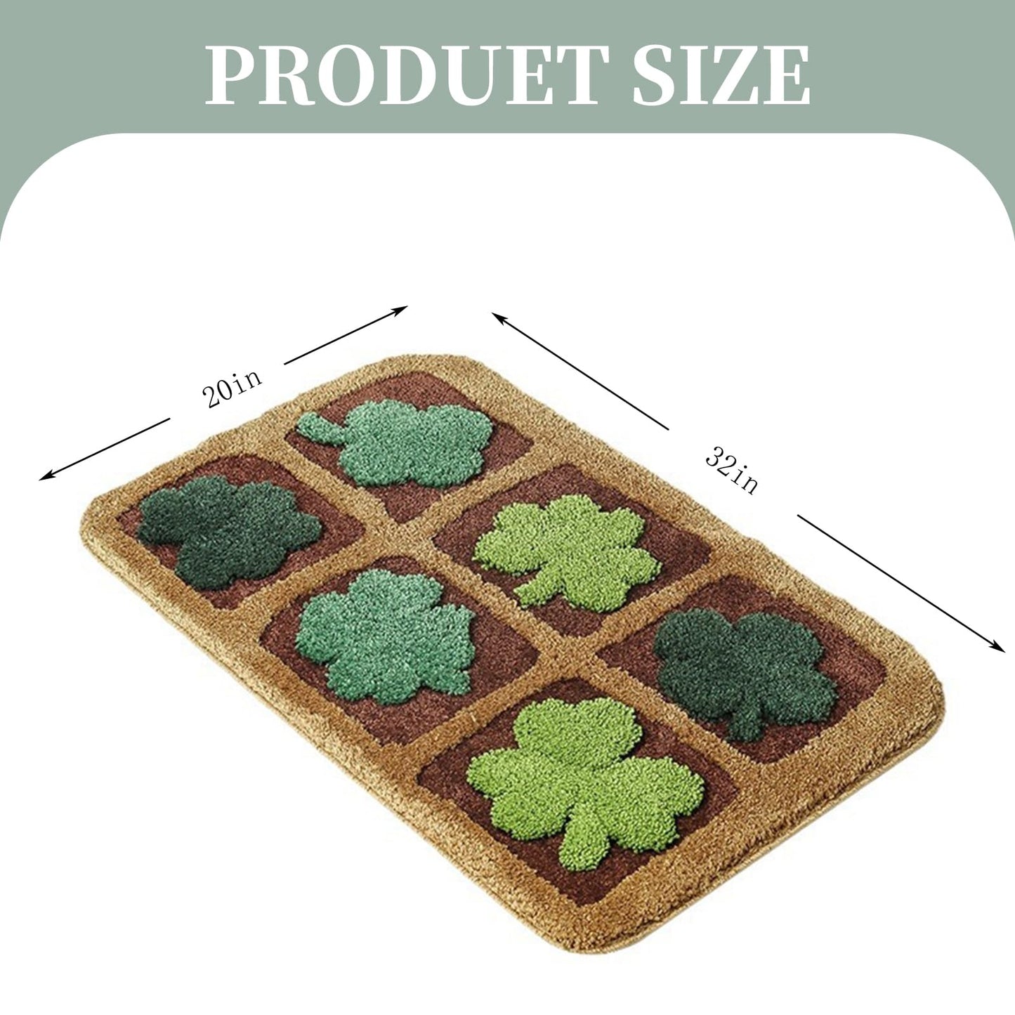 32" St. Patrick's Day Shamrock Non-Slip Rug