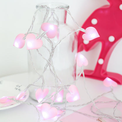 Valentines Day Fabric Heart String Lights - Pink or Blue