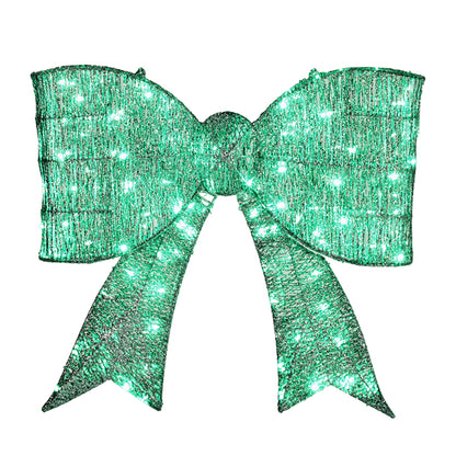 St. Patrick's Day Christmas 26" Outdoor Lighted Green glittery bow