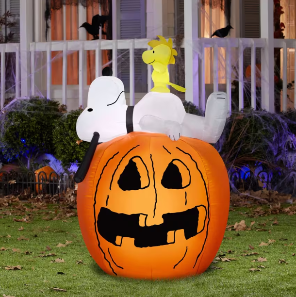 4 Ft 5 in Peanuts ® Snoopy Woodstock Halloween Inflatable