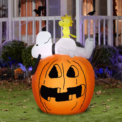 4 Ft 5 in Peanuts ® Snoopy Woodstock Halloween Inflatable