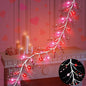 6 Ft Berry Branch Rattan Garland with Lighted Hearts