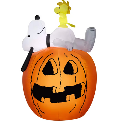 4 Ft 5 in Peanuts ® Snoopy Woodstock Halloween Inflatable