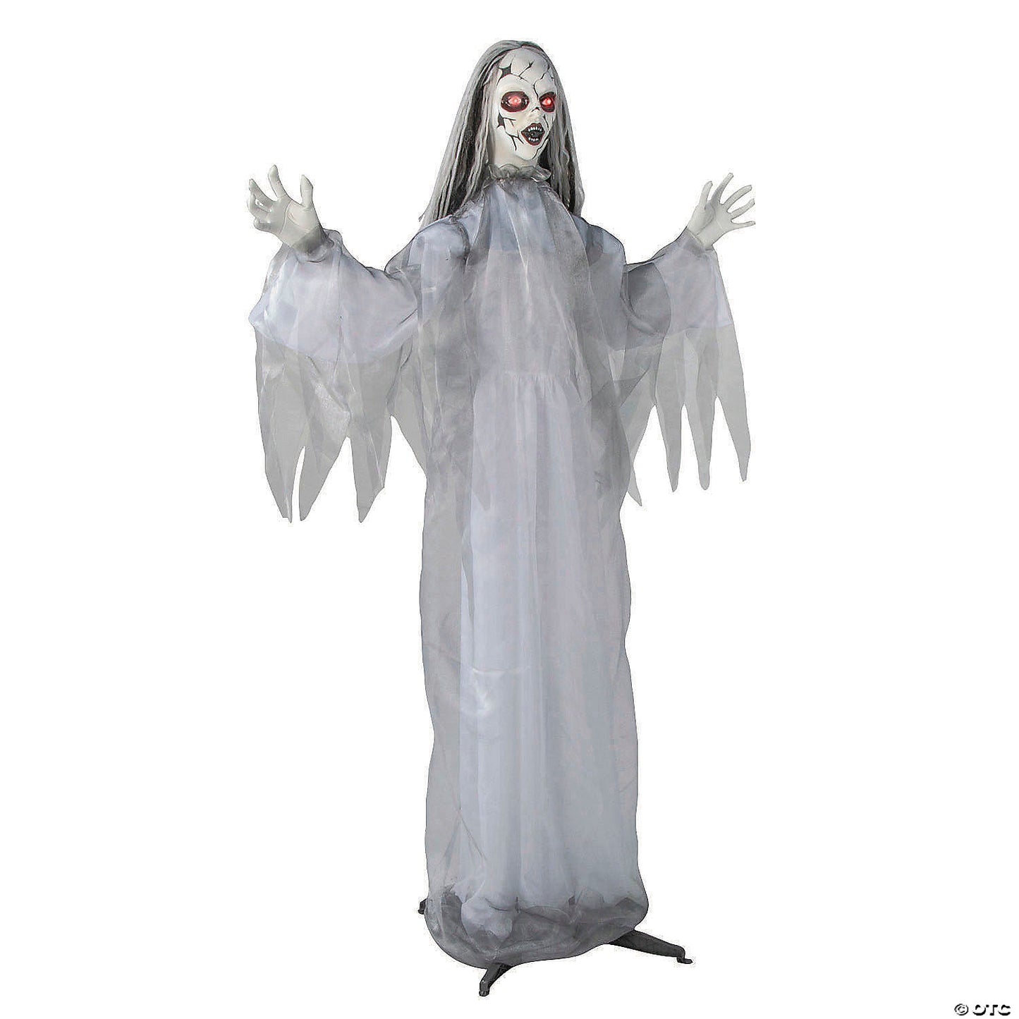 5.6 Ft Animated Cracked Face Ghost Woman