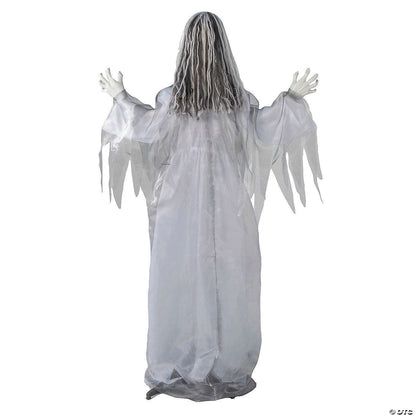 5.6 Ft Animated Cracked Face Ghost Woman