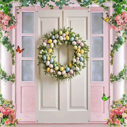 Giant Colorful Easter Egg Wreath – 35.4” x 70.9”