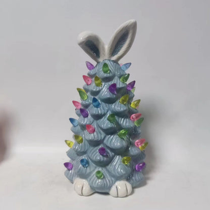 Easter Bunny Ceramic Tree with Lights