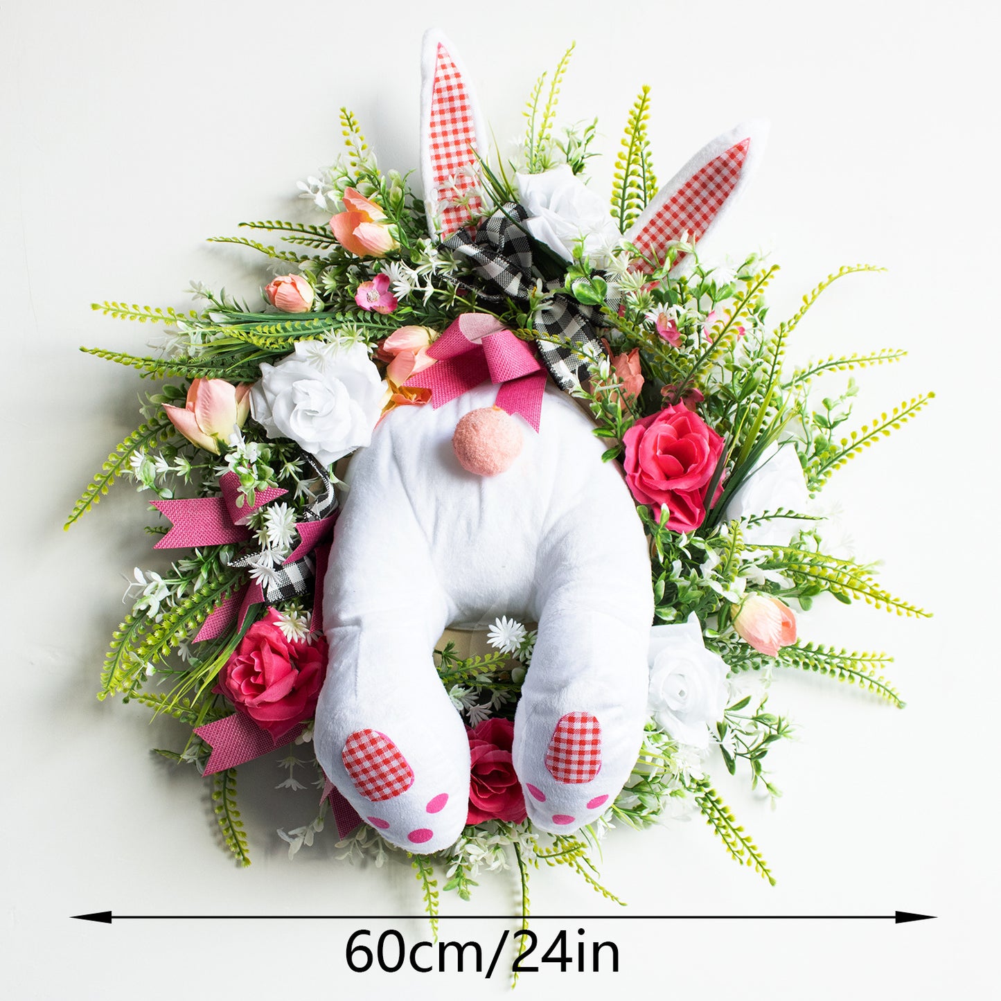 Easter Bunny Butt Wreath with Bunny Ears & Colorful Ribbons – 7 Styles