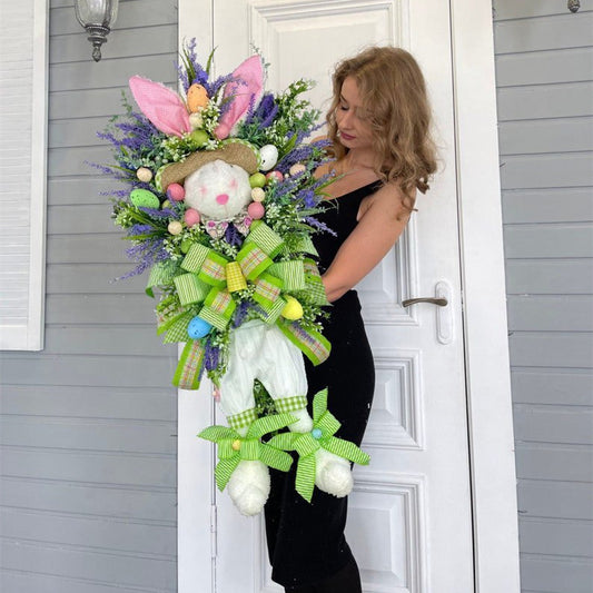 Giant Bunny Easter Wreath – 23.6” Tall