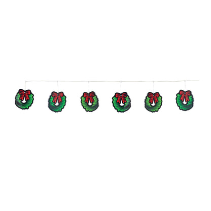 6 Ft Lighted Wreath Christmas Garland – Ekkolight – Melrose manufacturer image 3