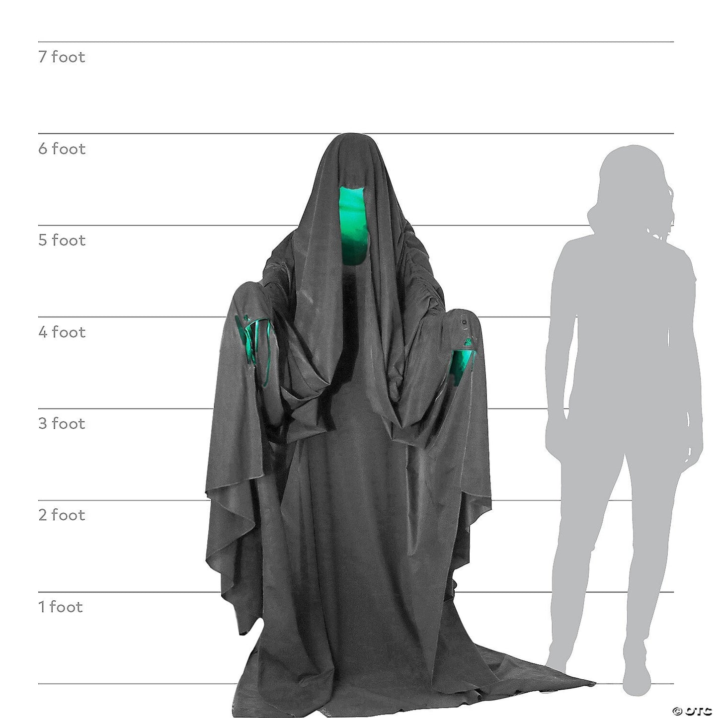 See Video! Lifesize Hooded Phantom Animatronic Halloween Decoration Prop Outdoor