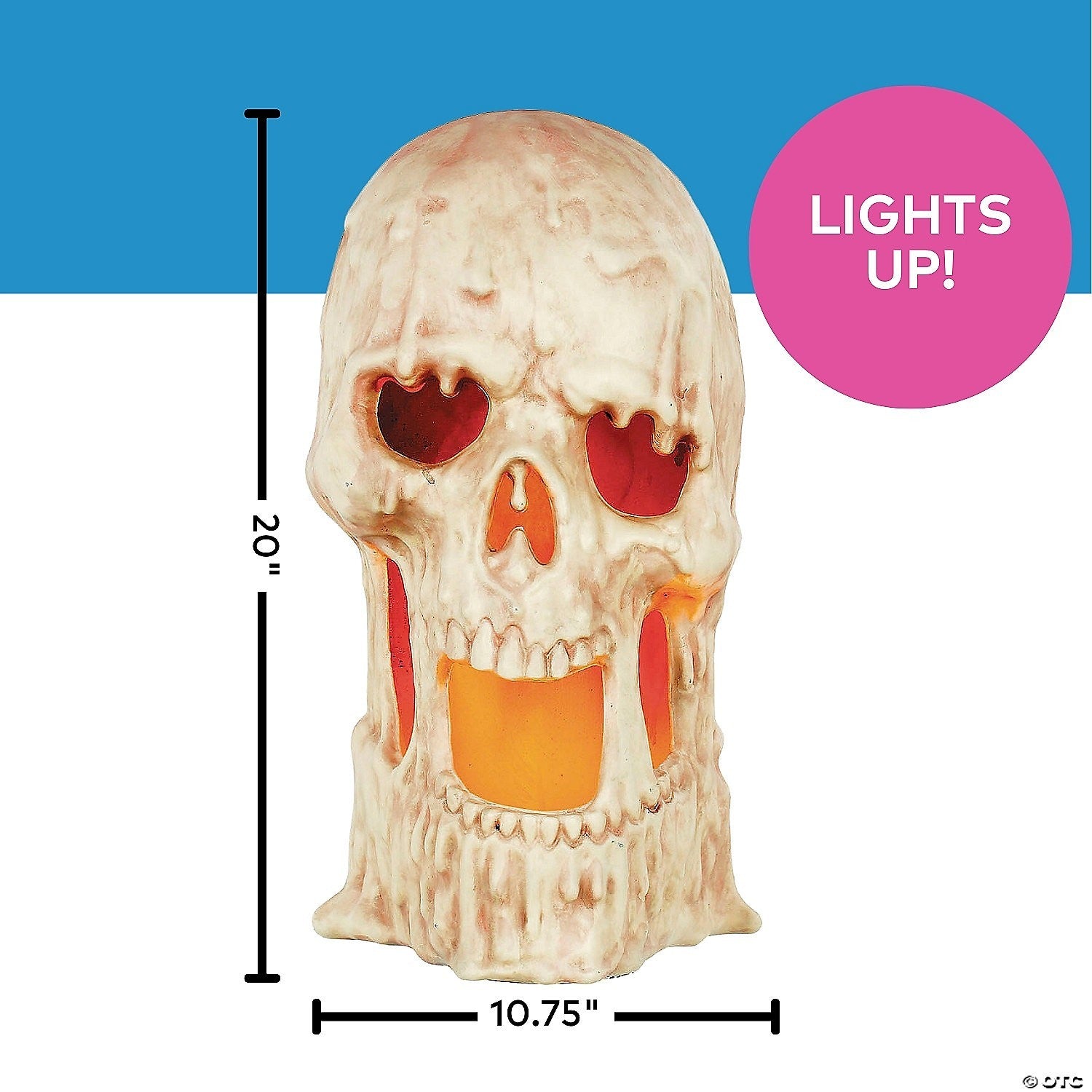 Flaming Melting Skull Skeleton Animated Fire Halloween Outdoor Haunt Decor Prop