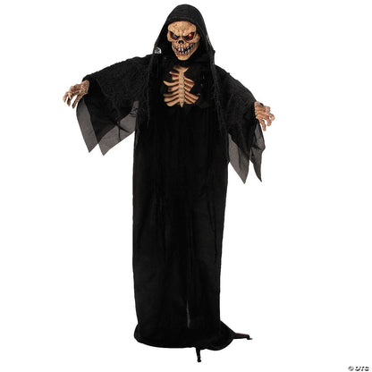 5.10 Ft Animated Skeleton Reaper Halloween Haunted House Decor Grave Prop 2025
