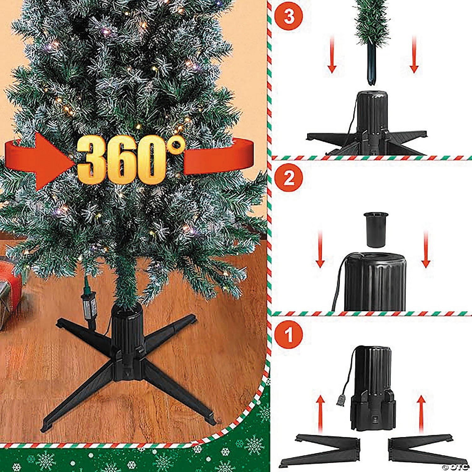 EZ Rotate Artificial Christmas Tree Stand Moving Turning Animated Decoration